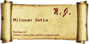 Milovan Jetta névjegykártya